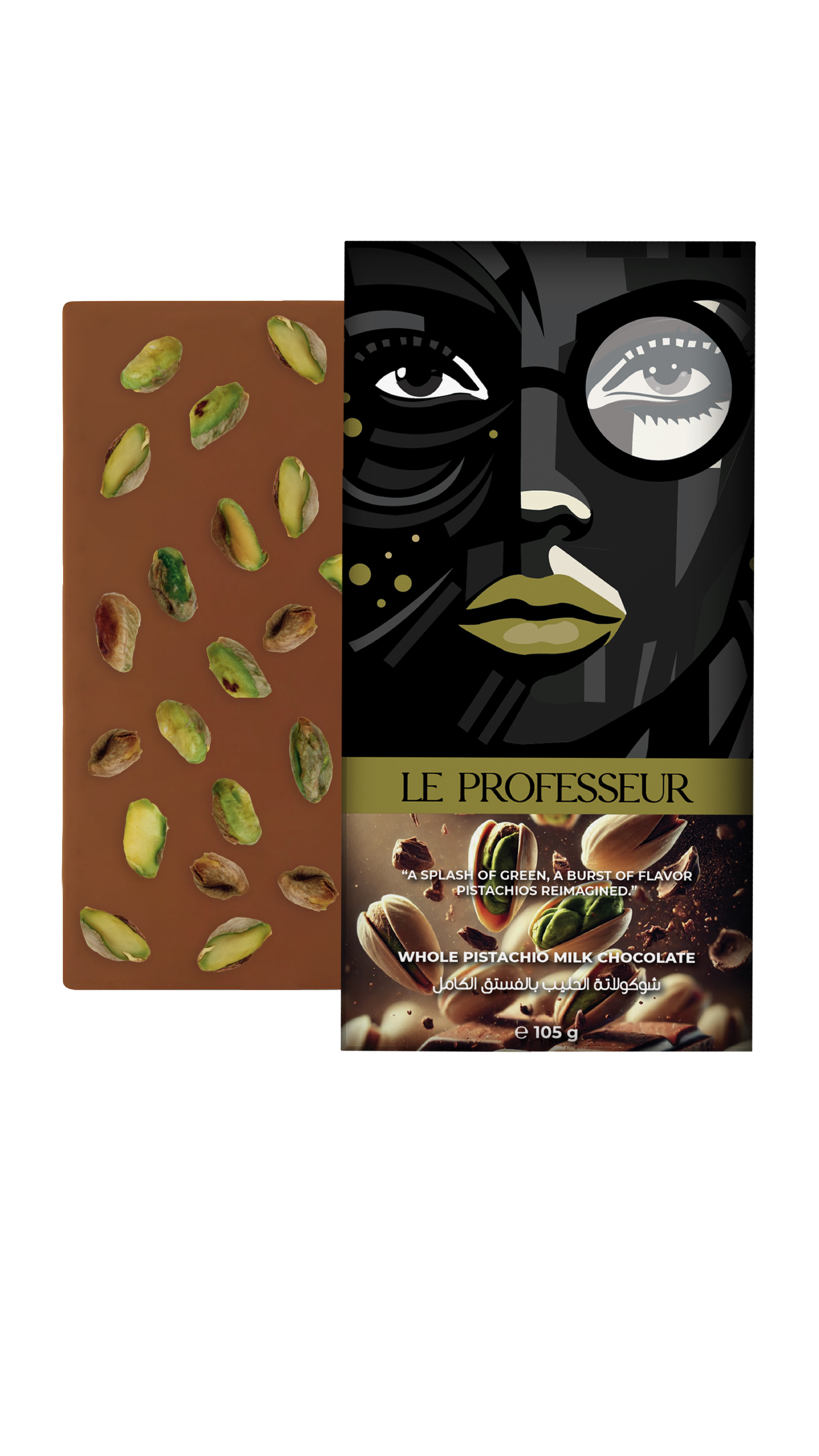 LE PROFESSEUR Whole Pistachio Milk Chocolate