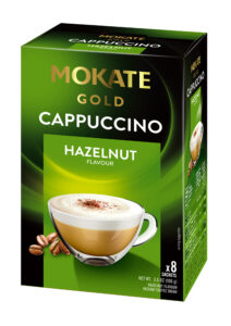 MOKATE GOLD CAPPUCCINO HAZELNUT FLAVOUR  (8×12.5G) 100G