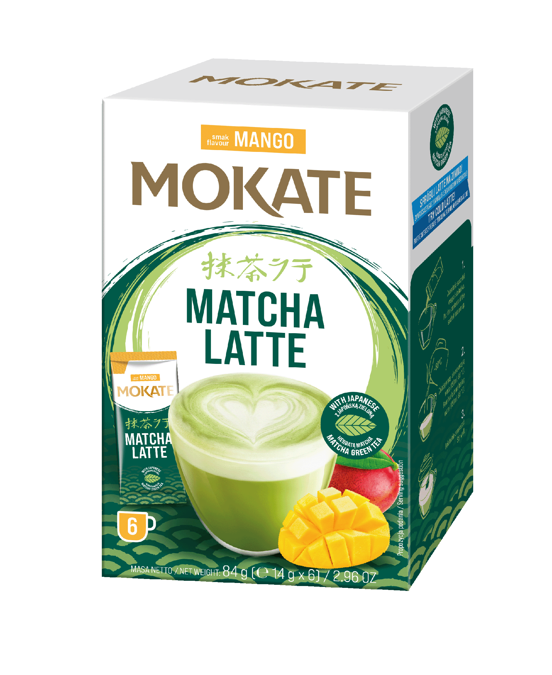 MOKATE MATCHA LATTE  FLAVOUR MANGO (6x14G) 84G