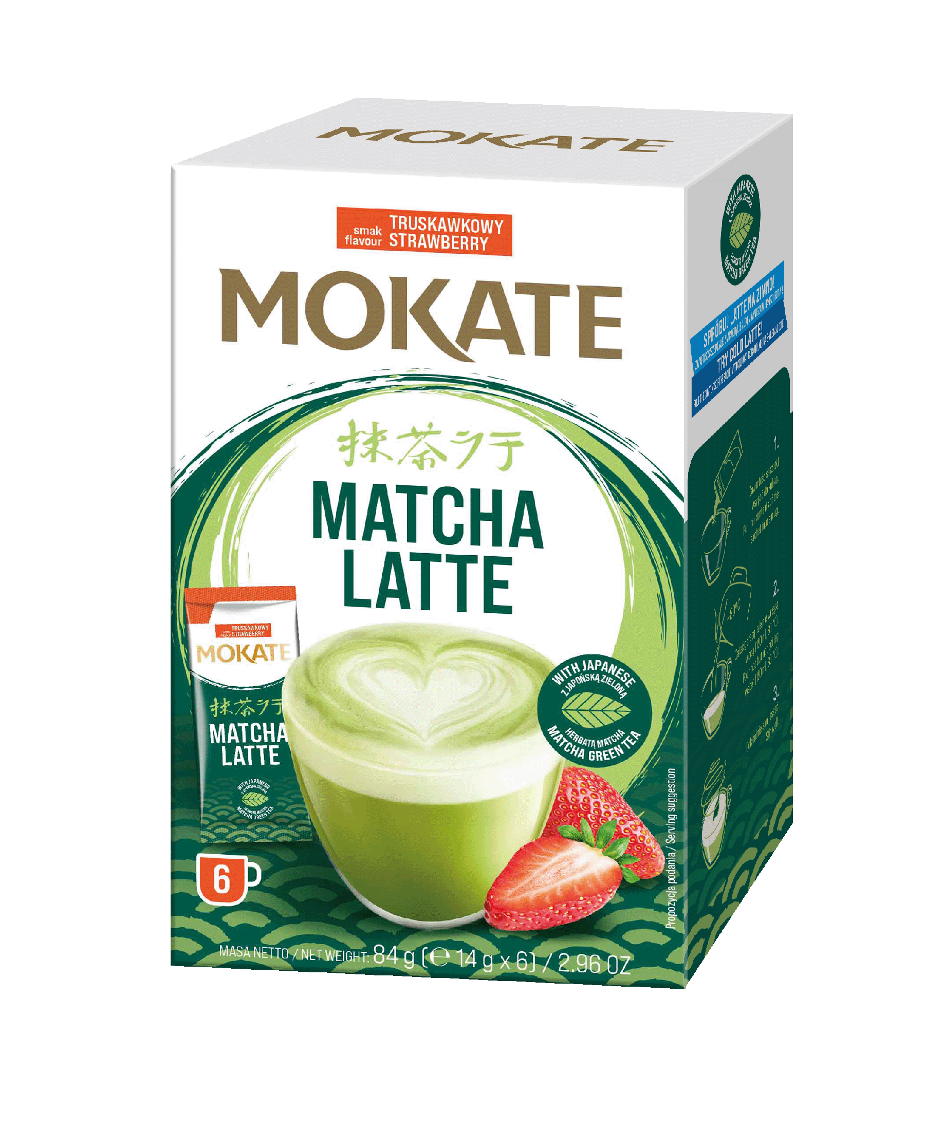 MOKATE MATCHA LATTE  FLAVOUR STRAWBERRY (14G*6) 84G